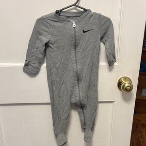 Nike Kids Gray Footed One Piece-pajamas, nine months